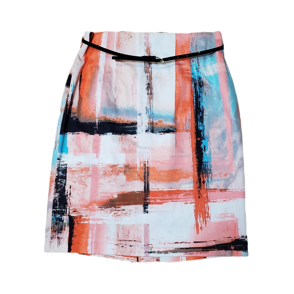 Worthington Abstract Multicolor Women's Skirt NWT Sz 12